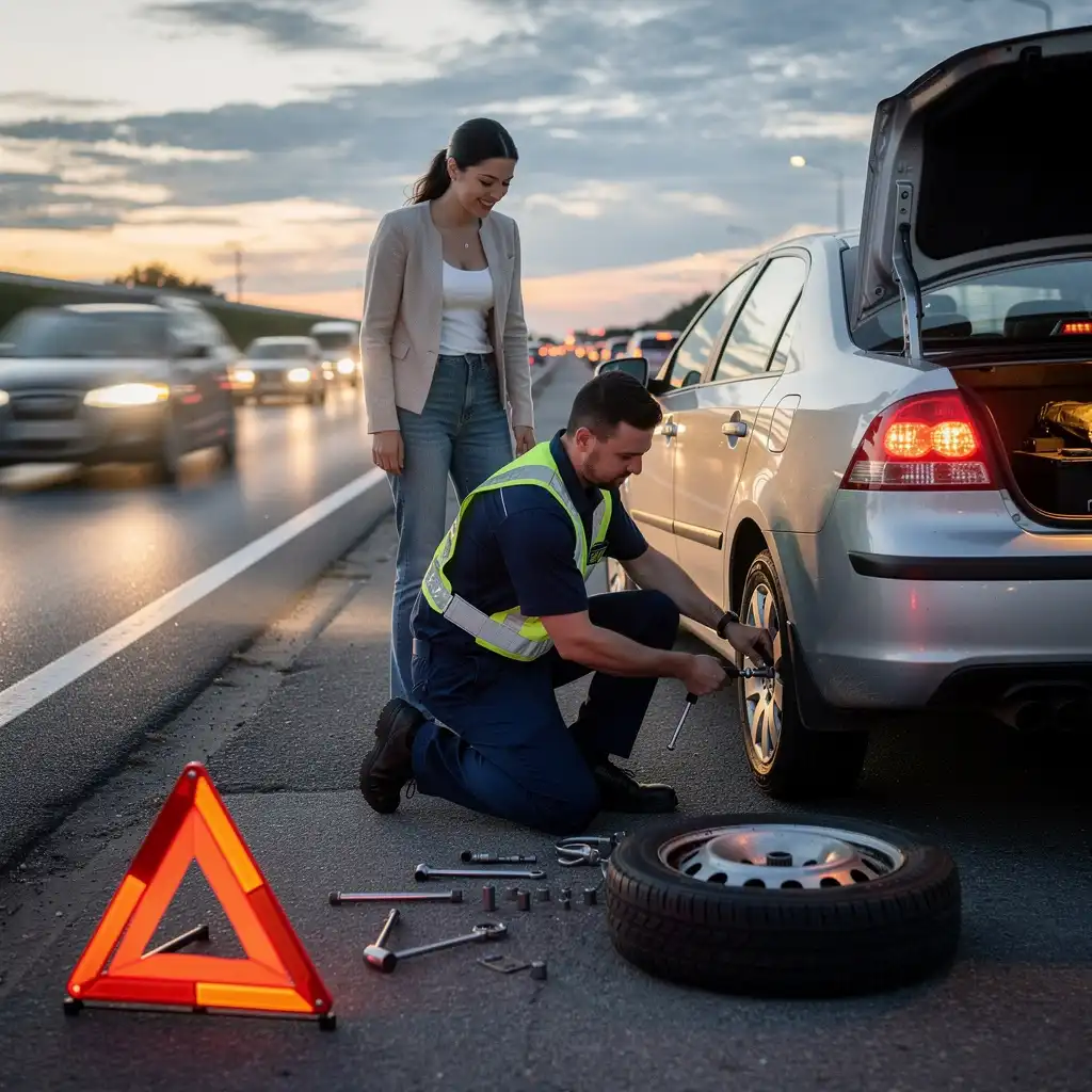 Emergency roadside assistance on highway