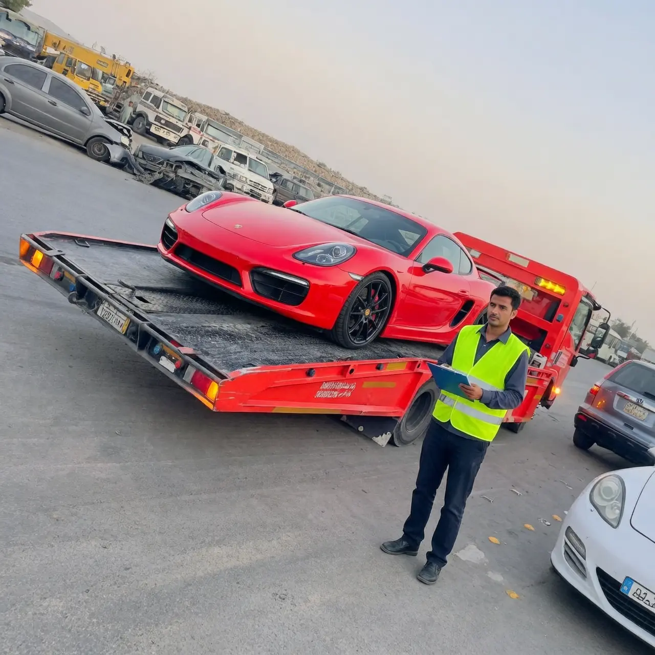 Professional flatbed towing service in Riyadh